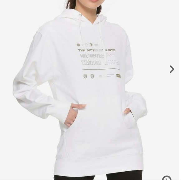 21 Pilots Trench Hoodie White Medium - Picture 1 of 10